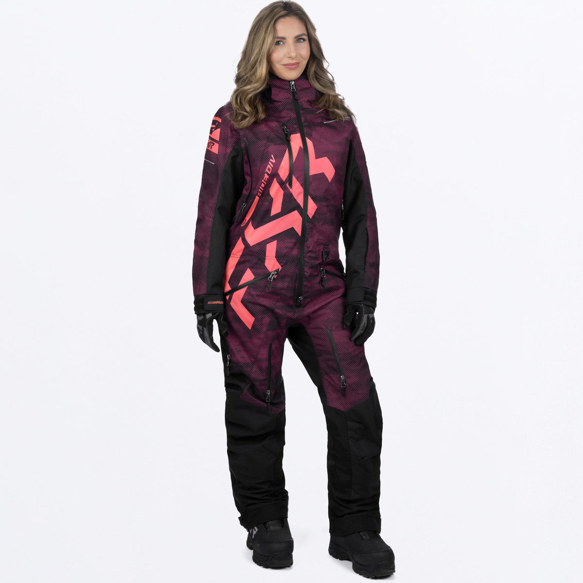 FXR Dam CX F.A.S.T. Isolerad Skoteroverall i Merlot Haze/Melon