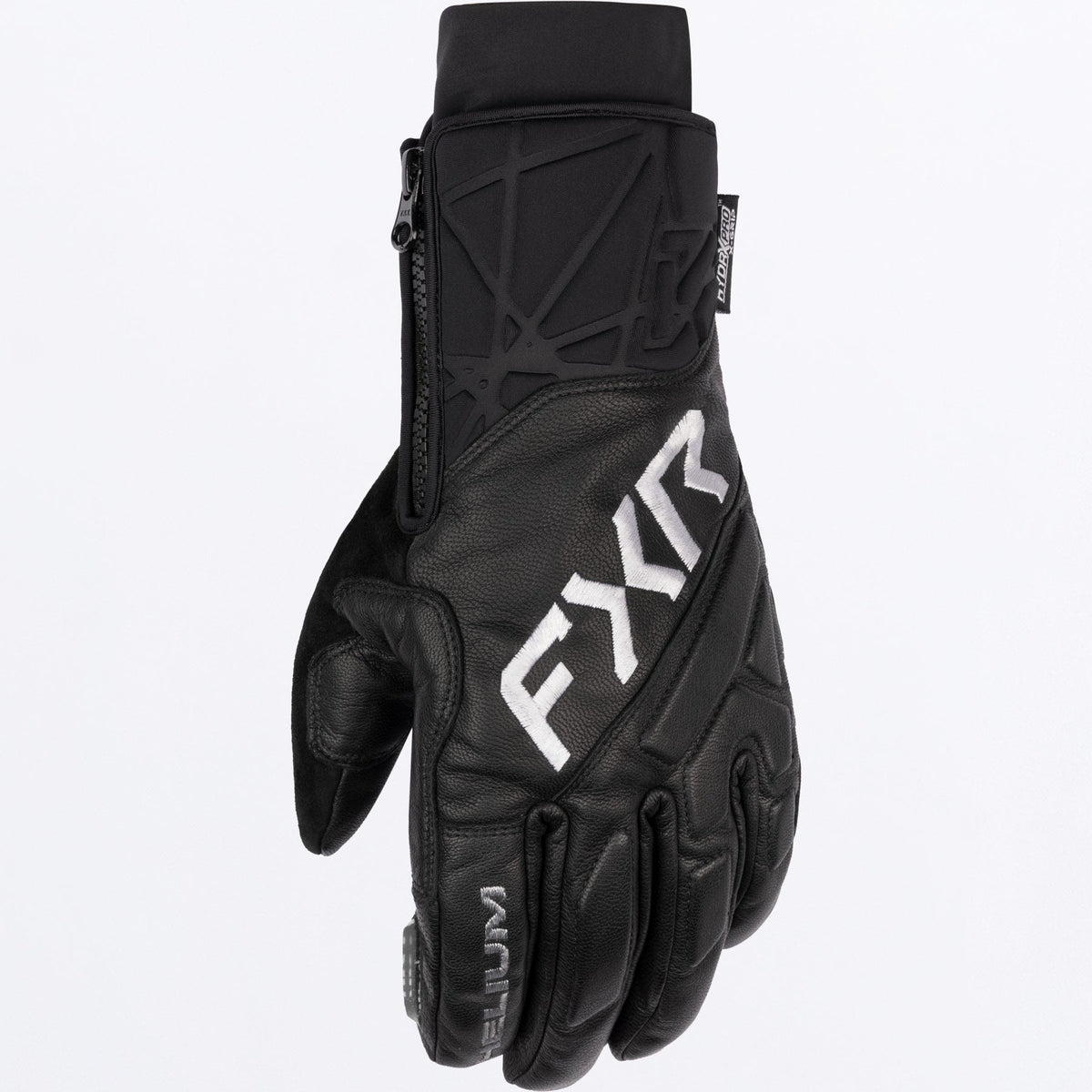 FXR Herr Helium Leather Short Cuff Skoterhandskar i svart