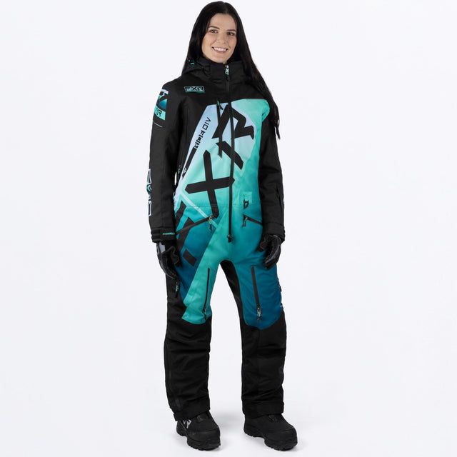 FXR Dam CX F.A.S.T. Isolerad Skoteroverall i svart/Mint Fade