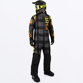FXR Herr Helium Isolerad Skoteroverall i Black Plaid/Inferno