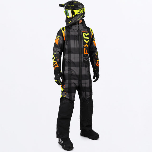FXR Herr Helium Isolerad Skoteroverall i Black Plaid/Inferno