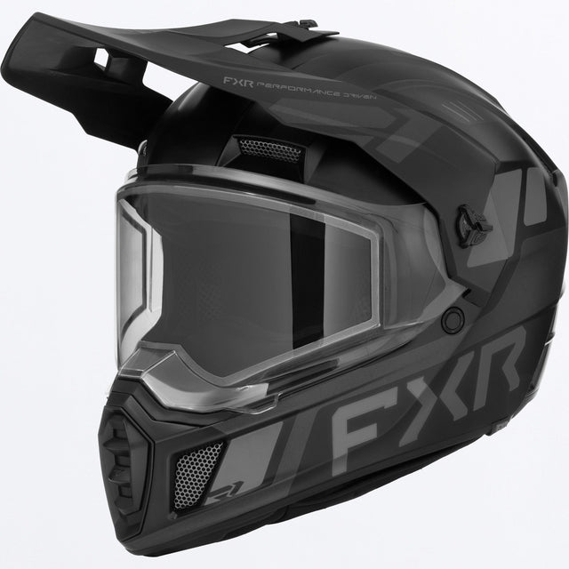 FXR Clutch X Skoterhjälm med Dual Shield i Black Ops