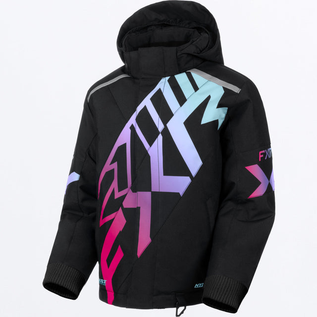 FXR Barn Cold Cross CX Skoterjacka i svart/Twilight