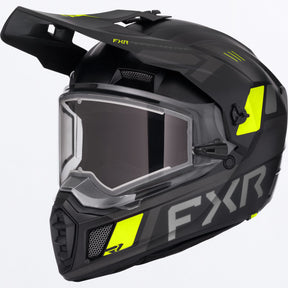 FXR Clutch X Skoterhjälm med E-Shield i svart/Hi-Vis