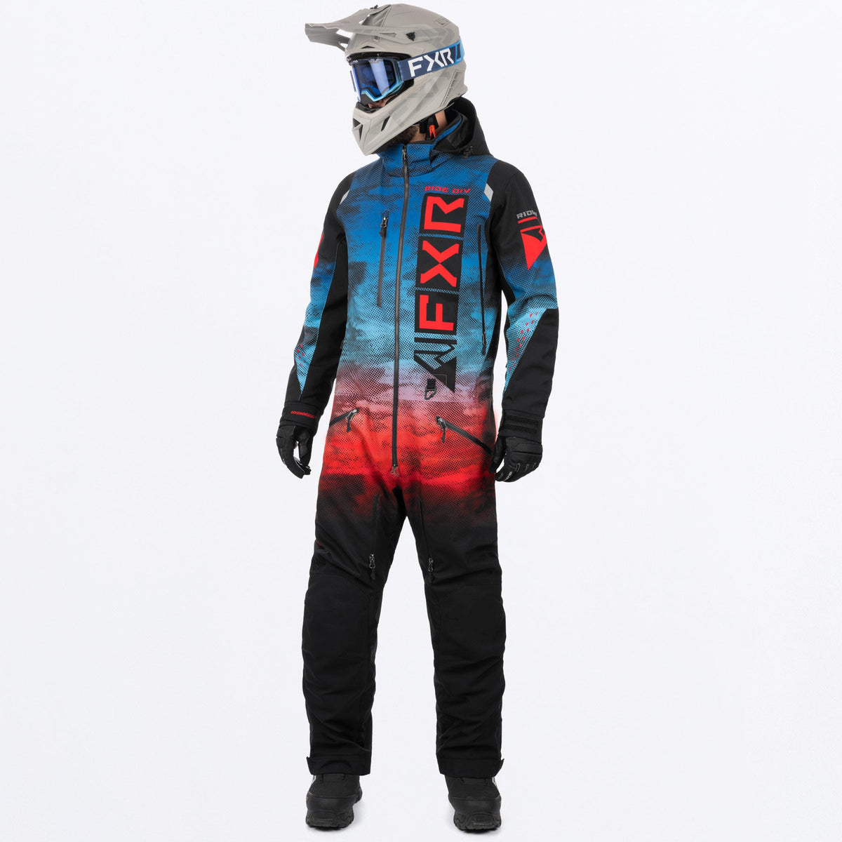 FXR Herr Helium Isolerad Skoteroverall i Blue-Red Haze