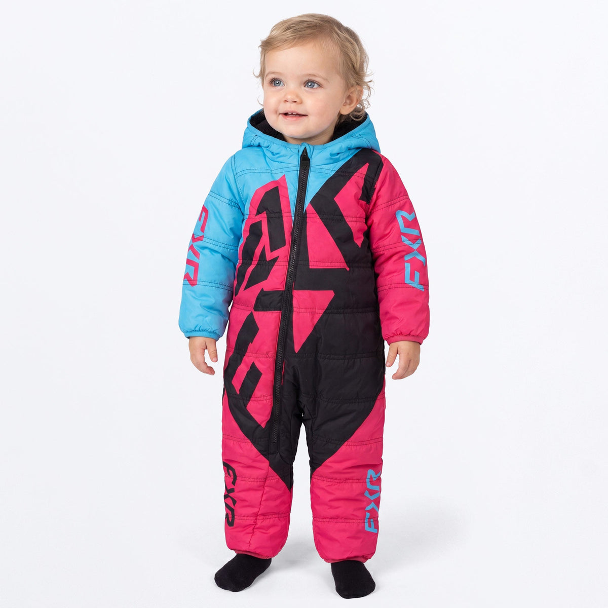 FXR Infant Kicker Snow Suit i himmelsblå/Razz