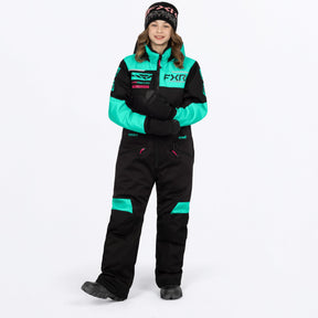 FXR Junior Revo Skoteroverall i svart/mintgrön/Razz