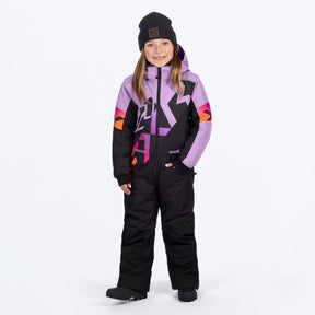FXR Barn Cold Cross CX Skoteroverall i svart/Lilac Glow