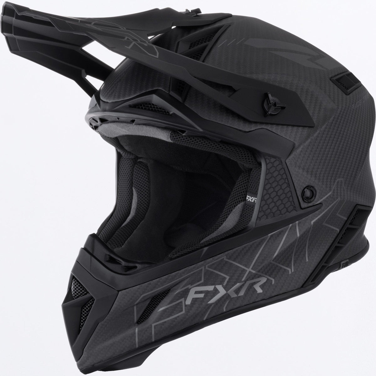 FXR Helium Carbon Fidlock Skoterhjälm i svart