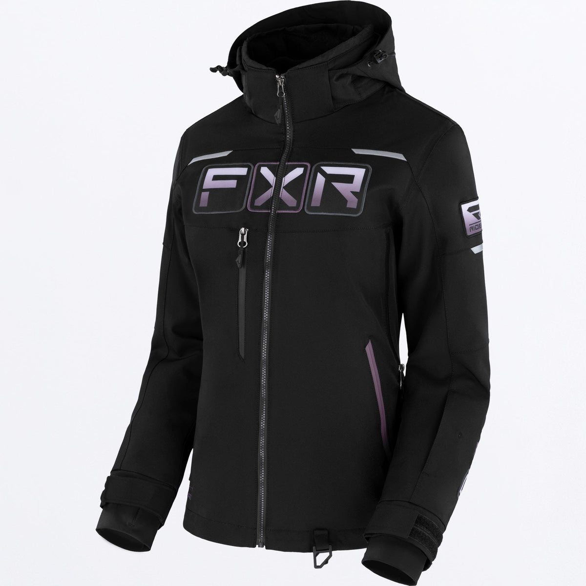 FXR Dam Maverick Skoterjacka i svart/Muted Grape Fade