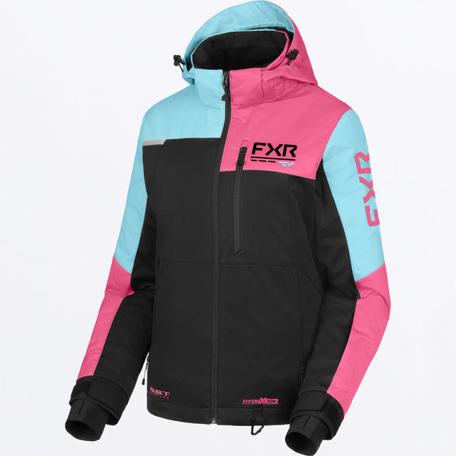 FXR Dam Fresh Skoterjacka i svart/Maui/Blush
