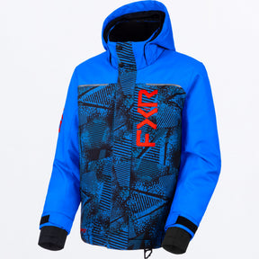 FXR Junior Kicker Skoterjacka i Blue Hazard/röd