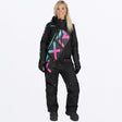 FXR Dam CX F.A.S.T. Isolerad Skoteroverall i svart/Mint-E Pink Fade