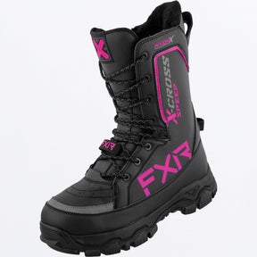 FXR X-Cross Speed skoterkängor i svart/fuchsia