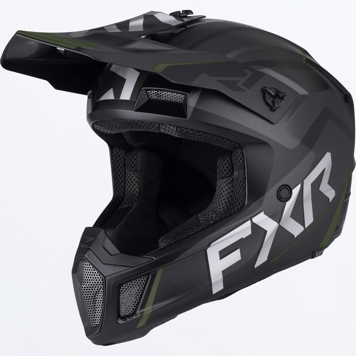 FXR Clutch Evo skoterhjälm i svart/armégrön