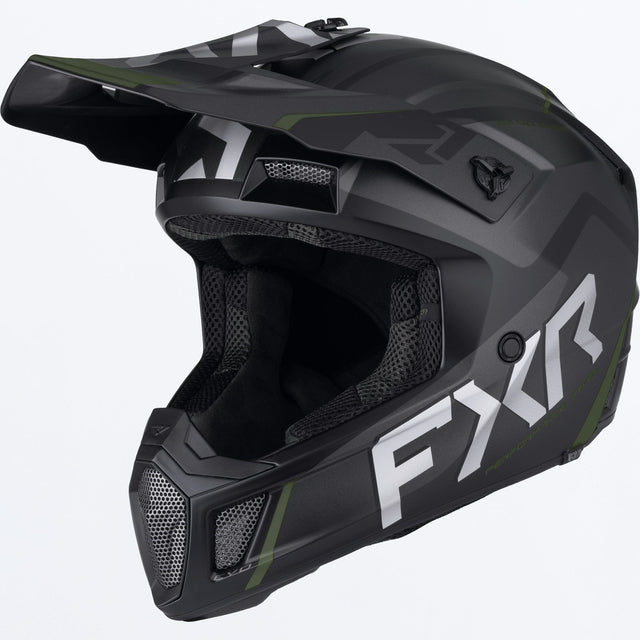 FXR Clutch Evo skoterhjälm i svart/armégrön
