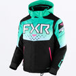 FXR Child Helium skoterjacka för barn i svart/Mint Fade/E Pink