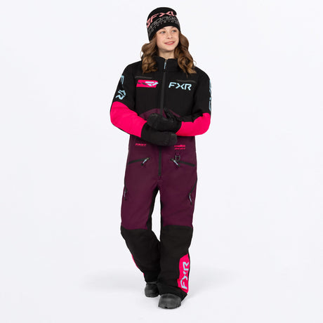 FXR Junior Vertical Skoteroverall i plommon/Razz/Maui