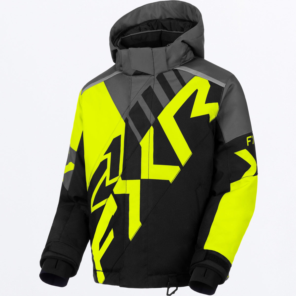 FXR Junior Cold Cross CX Skoterjacka i Hi-Vis/svart/koksgrå
