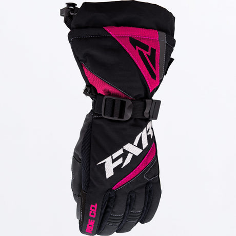 FXR Barn Helix Race Skoterhandskar i svart/fuchsia