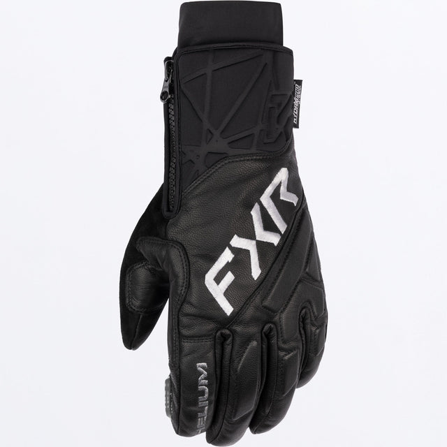 FXR Herr Helium Leather Short Cuff Skoterhandskar i svart