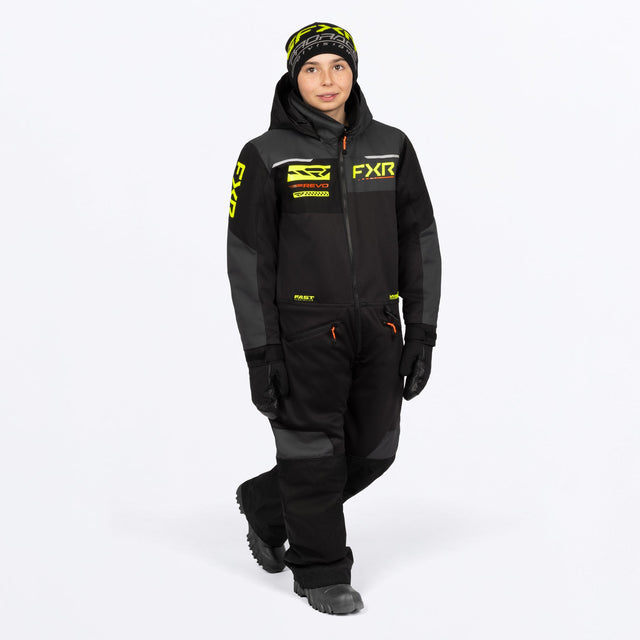 FXR Junior Revo Skoteroverall i svart/Hi-Vis/Org