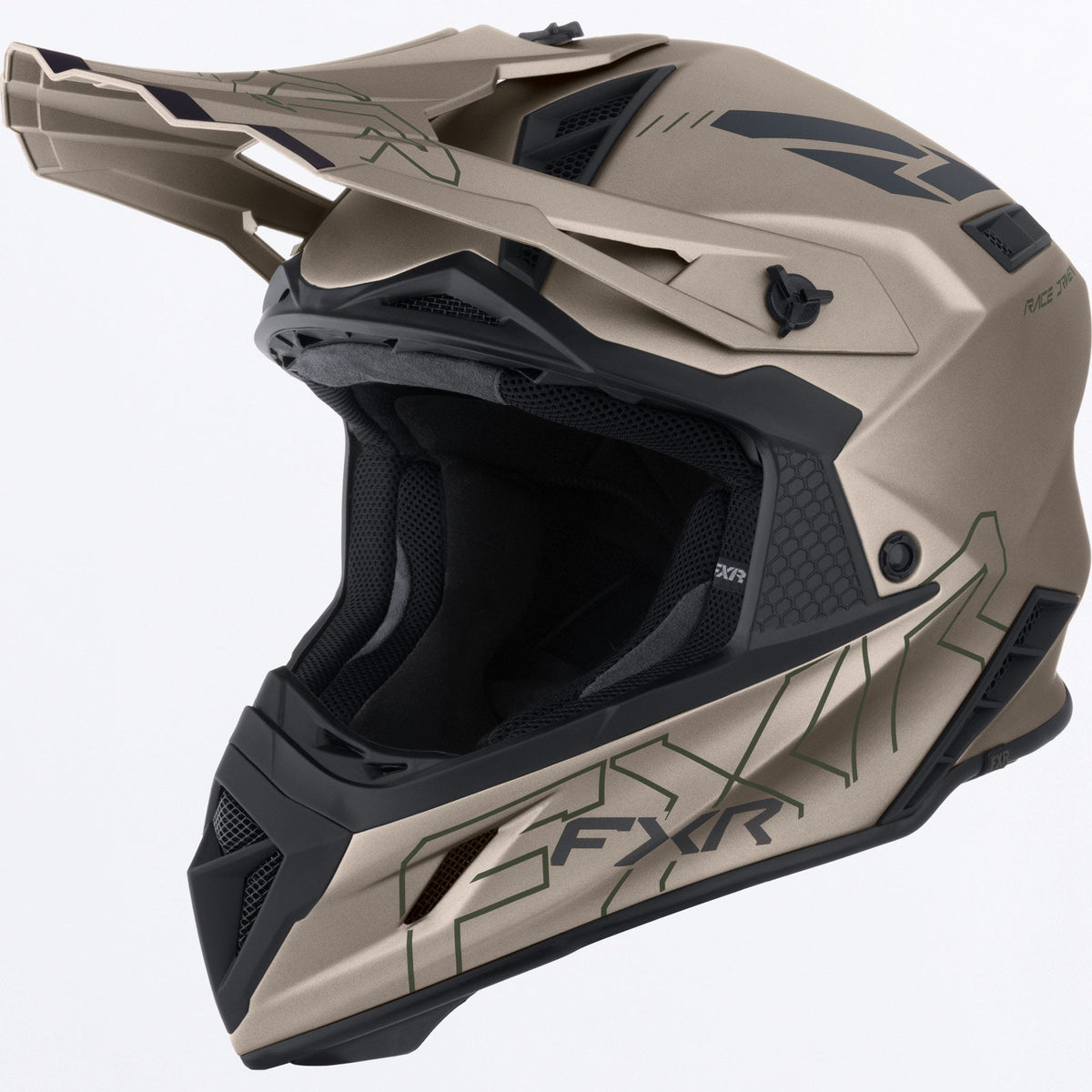 FXR Helium Prime skoterhjälm i Stone/armégrön
