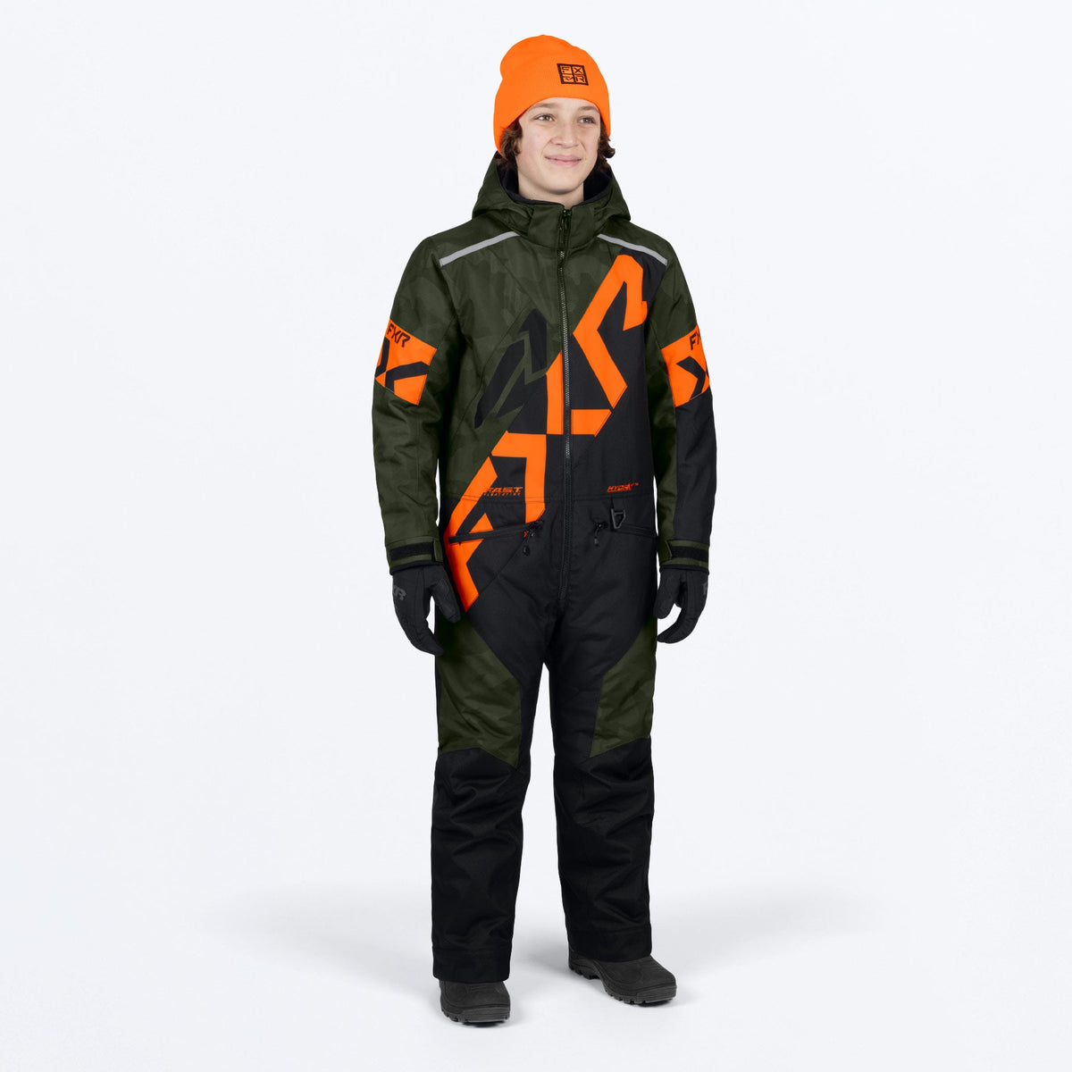 FXR Junior Cold Cross CX Skoteroverall i Army Camo/orange