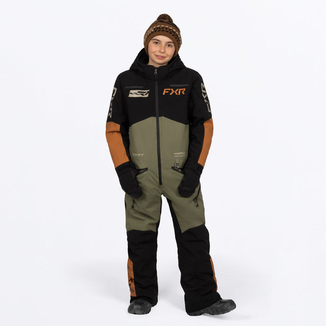 FXR Junior Vertical Skoteroverall i Moss/Umber/Stone
