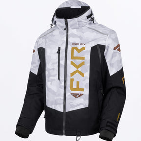 FXR Herr Helium X 2-in-1 Skoterjacka i White Camo/guld