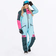 FXR Dam Revo F.A.S.T. Isolerad Skoteroverall i Maui Blue/stålgrå/Blush